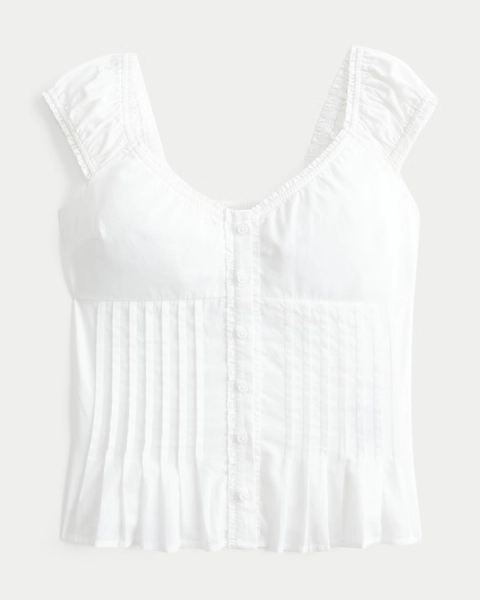 V-Neck Pintuck Top