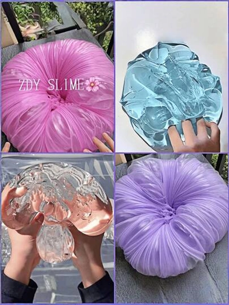1 Pack Crystal Mud Fluffy Jelly Stretchy Elastic Foam Sensory Toy Multi Color Stress Relief Slime For Party Favors Anxiety Relaxation Sensory Play