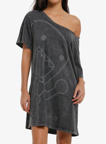 Domo Mineral Wash Off-Shoulder T-Shirt Dress