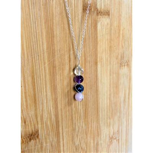 Anti-Anxiety Necklace, Wire Wrapped Jewelry, Crystal Healing