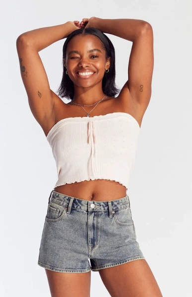 Dark Indigo Zip Fly High Waisted Denim Festival Shorts