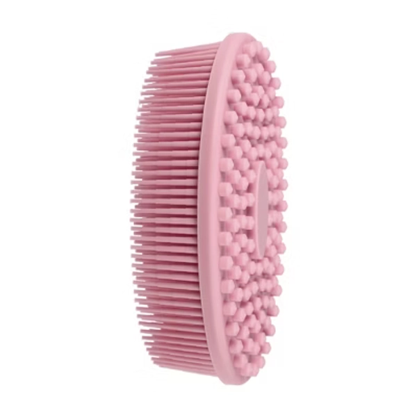 Unique Bargains Shower Silicone 2 in 1 Body Scrubber 1 Pc Pink