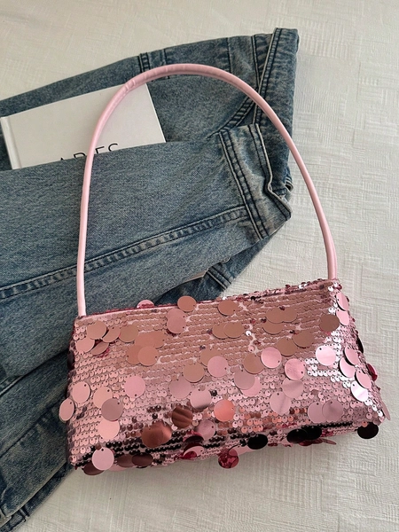 Nuova borsa alla moda con paillettes, adatta per feste, uscite, vacanze, shopping e uso quotidiano, può contenere monete, telefoni, può essere utilizzata anche come borsa da lavoro per impiegati, studenti universitari e lavoratori d'ufficio, elegante borsa da donna