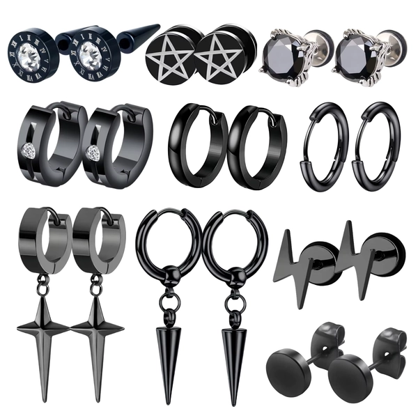 1Pair Vintage Star Gift for Women Stainless Steel Long Hanging Dangle Drop Piercing Earrings for Male Trendy Jewelry Y2k Decora - AliExpress 36