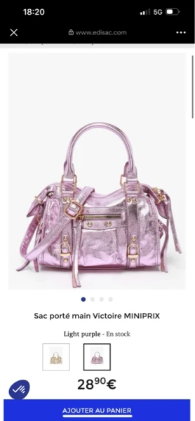 Sac porté main Miniprix pas cher Z1979-A light purple en vente au meilleur prix