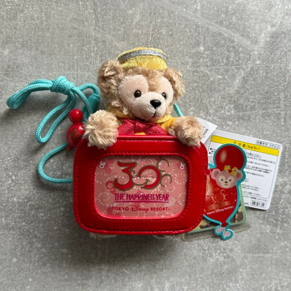 Duffy the Disney Bear Photo Holder Plush Strap | Tokyo Disney Resort 30th Anniversary “The Happiness Year” | Japan Import | Snows Mini - Importing Japan to the UK
