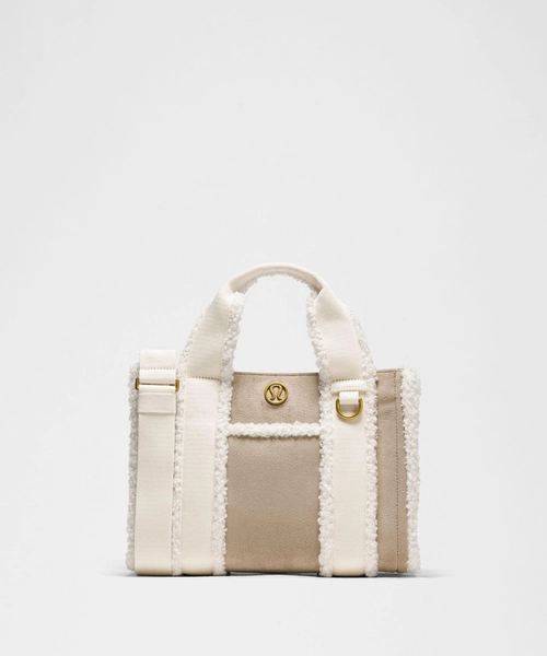 Boxy Mini Tote Bag 4.5L Faux Shearling Trims - Resale