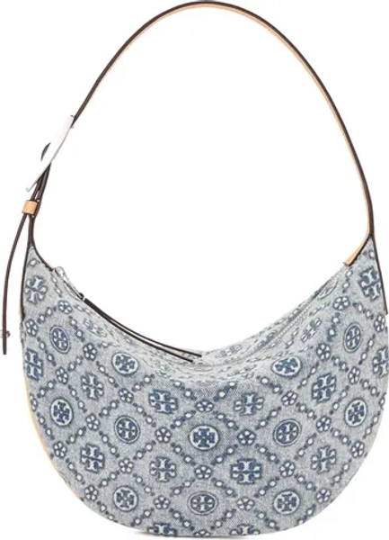 Small T Monogram Denim Balloon Bag