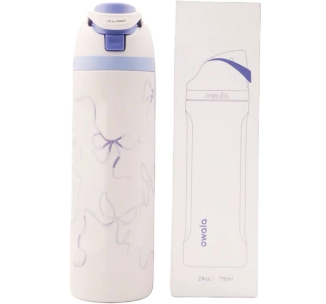 Owala 24oz Insulated Sport Water Bottle, Stainless Steel Straw Cup - Blue ribbon