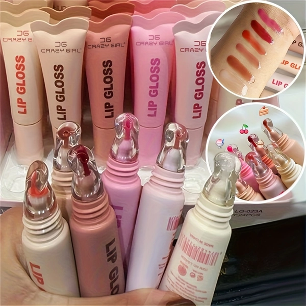 6 Packs Butter Tinted Lip Balm - Long-Lasting Hydrating Lip Gloss with Clear Jelly Finish, 6 Colors (Vanilla Beige, Brown, Pink, Sugar, Yummy Tint, Reviver) - Moisturizing, Glossy Lip Care For All Light Beige Types, Lip Gloss, Beauty Essentials
