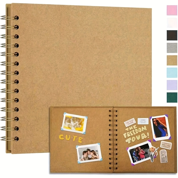 1pc 7X7 Inch 40 Blank Pages Scrapbook Album Hardcover Kraft Paper Scrap Book Photo Albums for Wedding Birthday Party