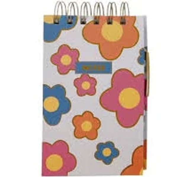 Five Below Floral Top Spiral Notebook with Pen
