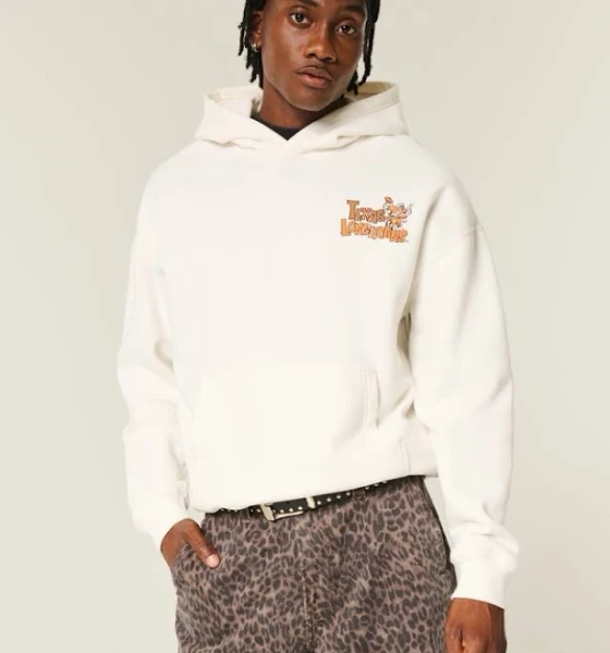 Men's Boxy University Graphic Hoodie