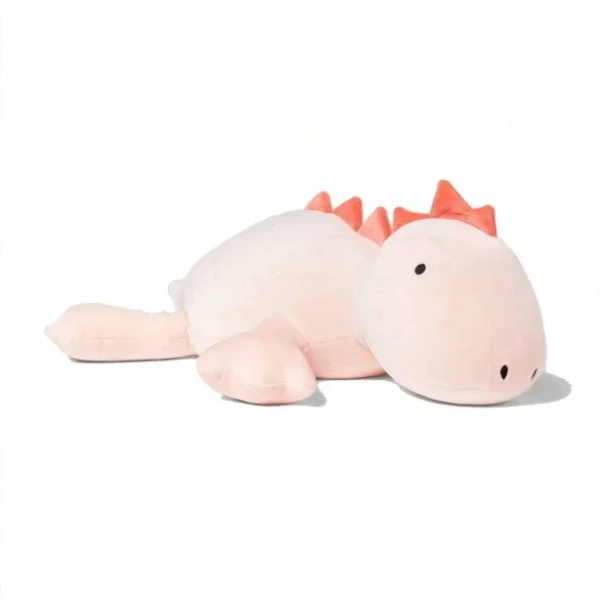 Soft Weighted Dino Plush Toy Cute Green Pink Dinosaur Pillow for Sleeping Comfort Stuffed Animal