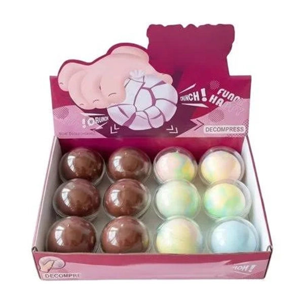 Guodhu Wax Cracking Squishy Stress Ball, Crunchy Crackable Fidget Sensory Toy, Dreamy Pastel Colors, 2 Inch, 12 Pack(B), Size: 9.8×7.1×2.8 inch