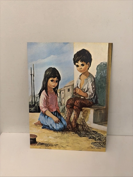 Vintage 1970s Print The Fisherman’s Children Dallas Simpson Retro Big Eyes Prop