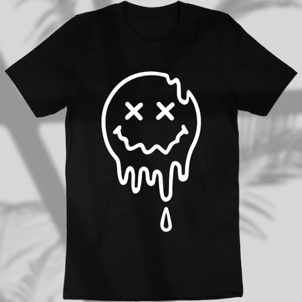 Melted Smiley Face Groovy Drippy T-Shirt