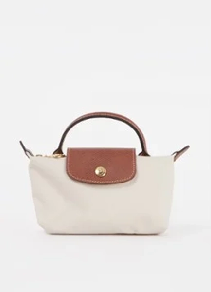 Longchamp Le Pliage Original handtas met leren details  - Creme - 1 maat