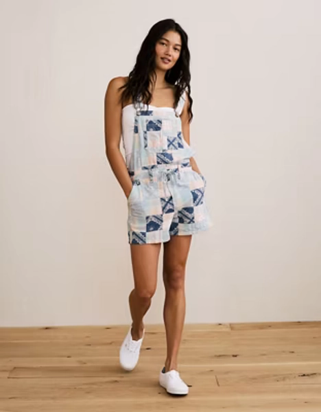 AE Pride Patchwork Baggy Overall Short