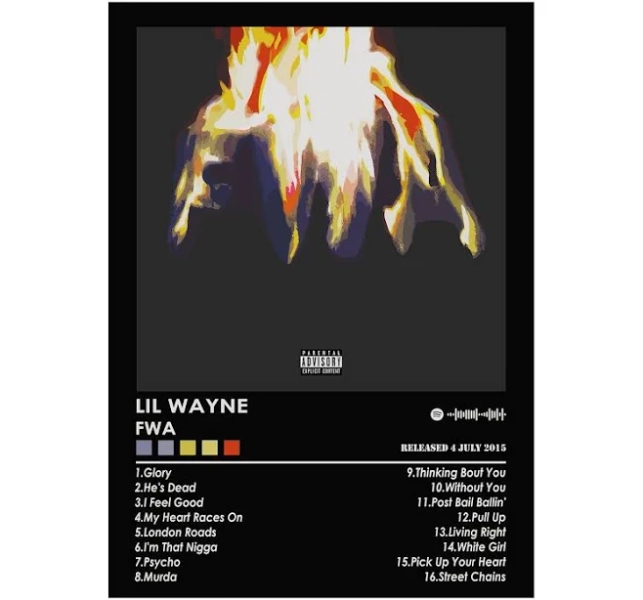 Displate Metal Poster "Lil Wayne Fwa" - Music Arts - Magnetic Poster - Gift Idea