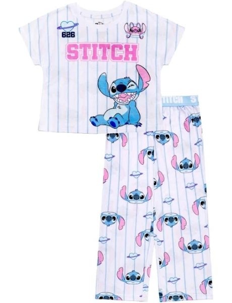 Lilo & Stitch Girls 2-Piece Jersey Short Sleeve Top and Pant