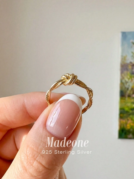 MADEONE 1pc S925 Sterling Silver Vintage Twisted Single Loop Ring, Exquisite Jewelry, Summer Daily Accessory, Wedding Engagement Bridal Jewelry