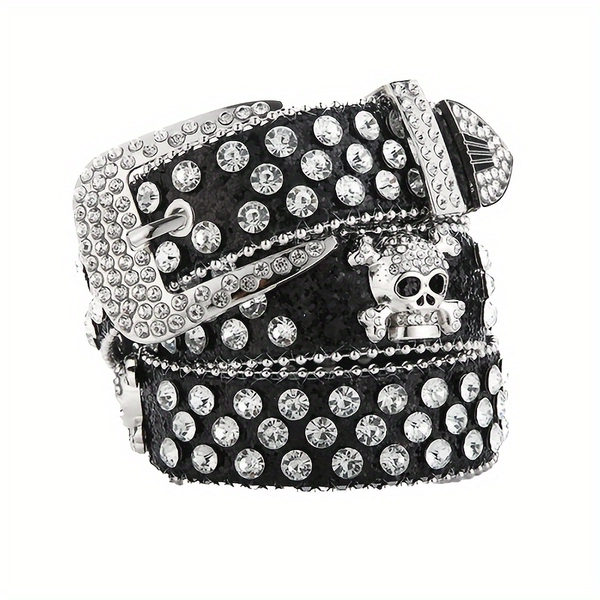 Rhinestone Belt for Women / 1pc Sequined Stylish Pin Buckle with Diamond Embellishments / Wide Waist Belt for Decorating Jeans
