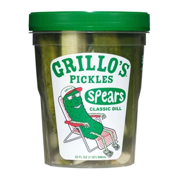 Grillo's Pickles Classic Dill Pickle Spears - 32 fl oz: Certified Gluten-Free, Vegan