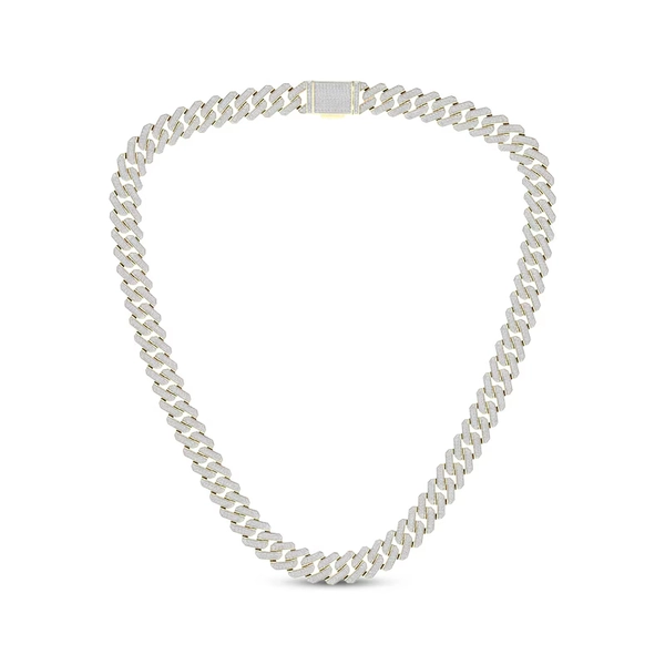 Men's Diamond Chain Link Necklace 8-1/2 ct tw 14K Yellow Gold 20"