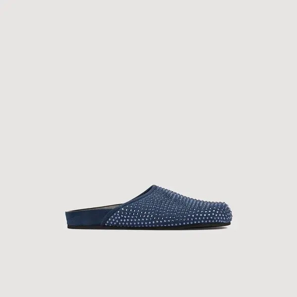 Rhinestone Mules - Blue