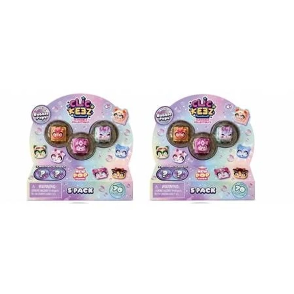 Clickeez Series 3 Bubble Pop Keychains (5 Pack)