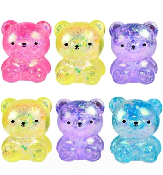 1pcs Random Glitter Gummy Bear Needoh Small Cute Animal Anti Stress Splat Decompressions Vent