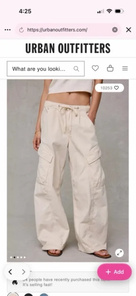 BDG Station Cocoon Baggy Barrel Leg Cargo Jeans