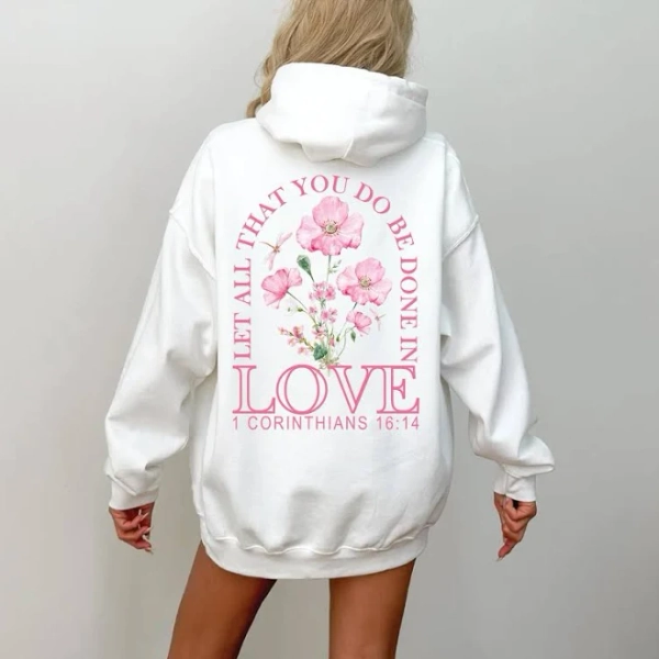 Women's Trendy Christian Hoodie with Words On Back