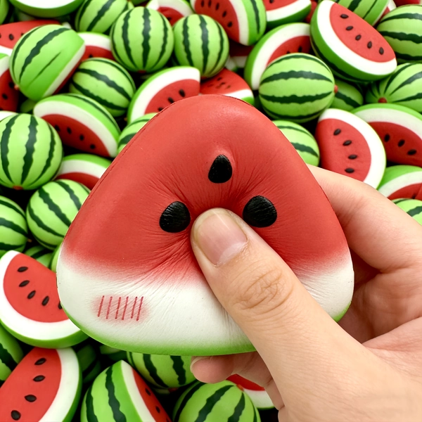 A Creatively Designed, High-Quality Squishy Toy Resembling a Watermelon, Perfect for Relieving Stress And Releasing Tension with Its Slow-Rebound Feature