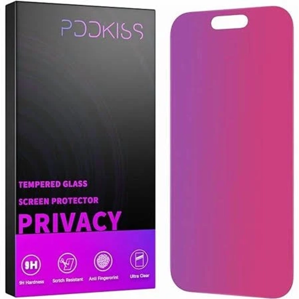 Compatible for iPhone 16 Pro Max Privacy Screen Protector Tempered Glass 6.9 Inch, Pink Gradient Anti Spy Anti Blue Light HD Easy Installation, Black
