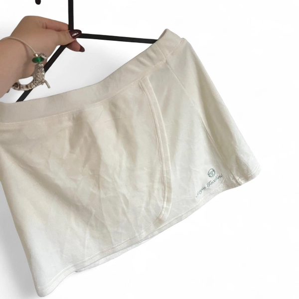 Cream VELOUR Sergio Tacchini mini tennis skirt...