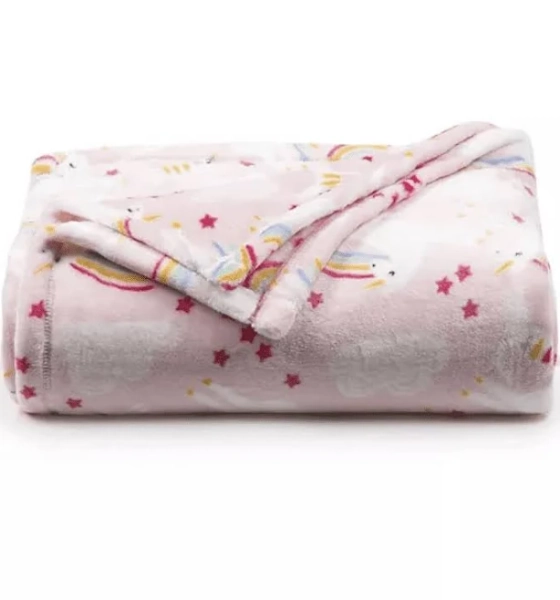 The Big One Kids Oversized Supersoft Plush Throw (Unicorn)