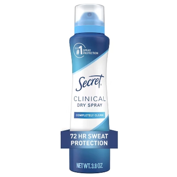 Secret Clinical Dry Spray Antiperspirant & Deodorant - Completely Clean - 3.8oz