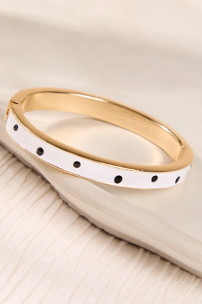
        Polka Dot Luxe Gold Bangle in White & Black | Altar'd State
    