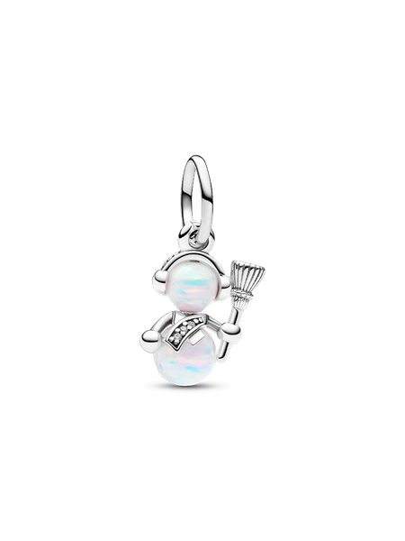 Opalescent Snowman Dangle Charm
