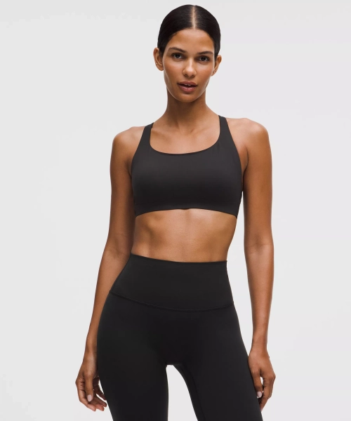 Everlux Strappy-Back Sports Bra *Medium Support, B/C Cup - Black - XXS