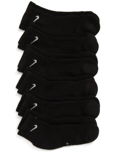 Nike Boys 6 Pack Cushioned Quarter Socks