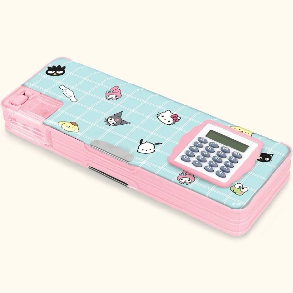 Hello Kitty and Friends Blue Grid Pencil Case