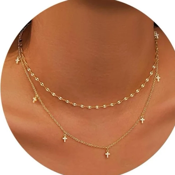 Necklace for Women Girls. Dainty 14K Gold Silver Plated Choker Pendant Jewelry
