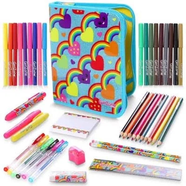 GirlZone Rainbow Stationery Set for Girls