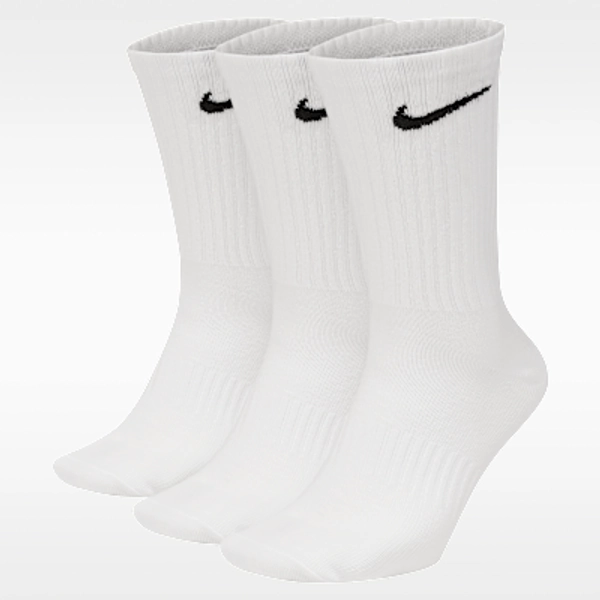 Lekkie skarpety treningowe Nike Everyday (3 pary) - Biel/Czerń - Size S