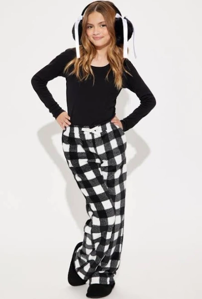 Fashion Nova Kids' Mini Checkered Plush Pants