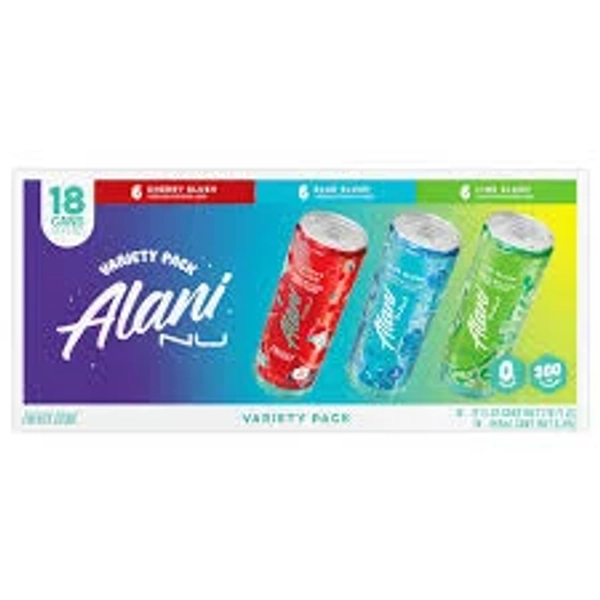 Alani Nu Energy Drink, Lime Slush Variety Pack, 12 fl oz, 18-count
