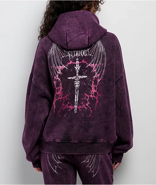 Vitriol Lenexa Shadow Purple Wash Zip Hoodie